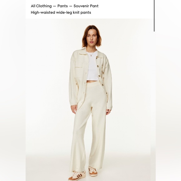 Aritzia - Souvenir Pant - High-waisted wide-leg knit size XS - Picture 2 of 6
